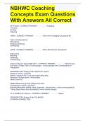 NBHWC Coaching Concepts Exam Questions With Answers All Correct