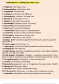 HOSA MEDICAL TERMINOLOGY PRACTICE Course HOSA MEDICAL T Institution HOSA MEDICAL T Polydactyl - Answer- extra fingers or toes Dolicocephalica - Answer- relatively long skull Bradycardia - Answer- slow heart rate Leukopenia - Answer- white blood cell defic