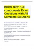 BHCS 1002 Cell components Exam Questions with All Complete Solutions 