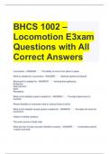 BHCS 1002 – Locomotion E3xam Questions with All Correct Answers 