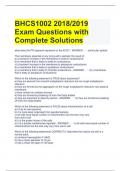 Bundle For BHCS1002 Exam Questions with All Correct Answers