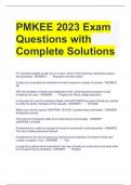 PMKEE 2023 Exam Questions with Complete Solutions 