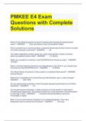 PMKEE E4 Exam Questions with Complete Solutions 