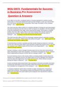 WGU D072 Fundamentals for Success in Business Pre Assessment With Correct Answers