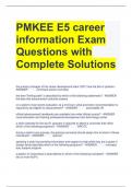 PMKEE E5 career information Exam Questions with Complete Solutions 