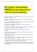 E5 Career Information PMKEE Exam Questions and Correct Answers 