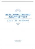 HESI Computerized Adaptive Testing (CAT) Test Bank ANSWERED CORRECTLY WITH FULL