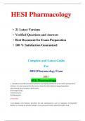 HESI Pharmacology 21 Latest Versions Verified Questions and Answers