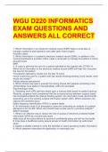 WGU D220 INFORMATICS EXAM QUESTIONS AND ANSWERS ALL CORRECT 