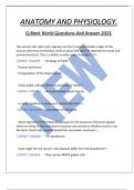 ANATOMY AND PHYSIOLOGY. Q-Bank World Questions And Answer 2023.