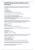 CEHRS Study Guide Questions And Answers!!