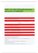 YHEC Test 2023 All Possible Questions and Answers (VERIFIED) 