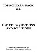 IOP2602 EXAM PACK 2023