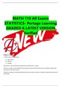 MATH 110 All Exams STATISTICS- Portage Learning GRADED A LATEST VERSION Verified 