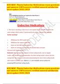 NUR MISC  Pharm Endocrine Medications exam questions and answers 100%correct/verified assured satisfaction latest update 2023/2024