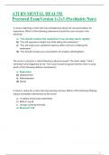 ATI RN MENTAL HEALTH Proctored Exam Version 1+2+3 (Psychiatric Nurs)