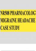 NR508 PHARMACOLOGY; Migraine Headache Case Study