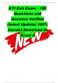 ATI Exit Exam - 180 Questions and Answers (latest Update 2024) , 100% Correct, Download to Score A