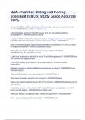 NHA - Certified Billing and Coding Specialist (CBCS) Study Guide Accurate 100%