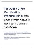 Test Out PC Pro  Certification  Practice Exam with  100% Correct Answers REVISED & VERIFIED  2023//2024