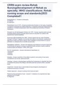 CRRN exam review-Rehab Nursing(Development of Rehab as specialty; WHO classifications; Rehab nursing scope and standards)2023 Completed!!