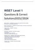 WSET Level 1 Questions & Correct  Solutions2023//2024