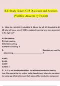 Study Questions for ILE Questions 2023 - 2024 With Verified Answers 