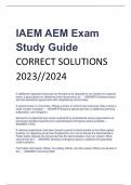 IAEM AEM Exam  Study Guide CORRECT SOLUTIONS  2023//202