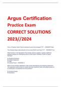 Argus Certification Practice Exam CORRECT SOLUTIONS  2023//2024