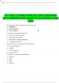 ATI TEAS 7 SCIENCE PRACTICE TEST QUESTIONS WITH ANSWERS NEW UPDATE A RATED REAL EXAM 2023
