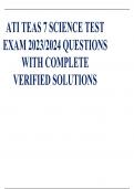 ATI TEAS 7 SCIENCE TEST EXAM 2023/2024 QUESTIONS WITH COMPLETE VERIFIED SOLUTIONS