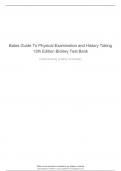 Bates Guide To Physical Examination and History Taking 13th Edition Bickley Test Bank Latest 2020/2021 Possible For All Questions And AnswersView less