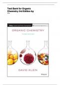 Test Bank for Organic Chemistry 3rd Edition by Klein