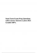 State Farm Exam Prep Questions with Correct Answers Latest 2023 Graded 100% 