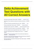 Delta Achievement Test Questions with All Correct Answers 