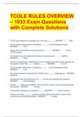 TCOLE RULES OVERVIEW – 1033 Exam Questions with Complete Solutions 