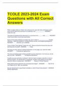 TCOLE 2023-2024 Exam Questions with All Correct Answers 