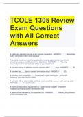 TCOLE 1305 Review Exam Questions with All Correct Answers 