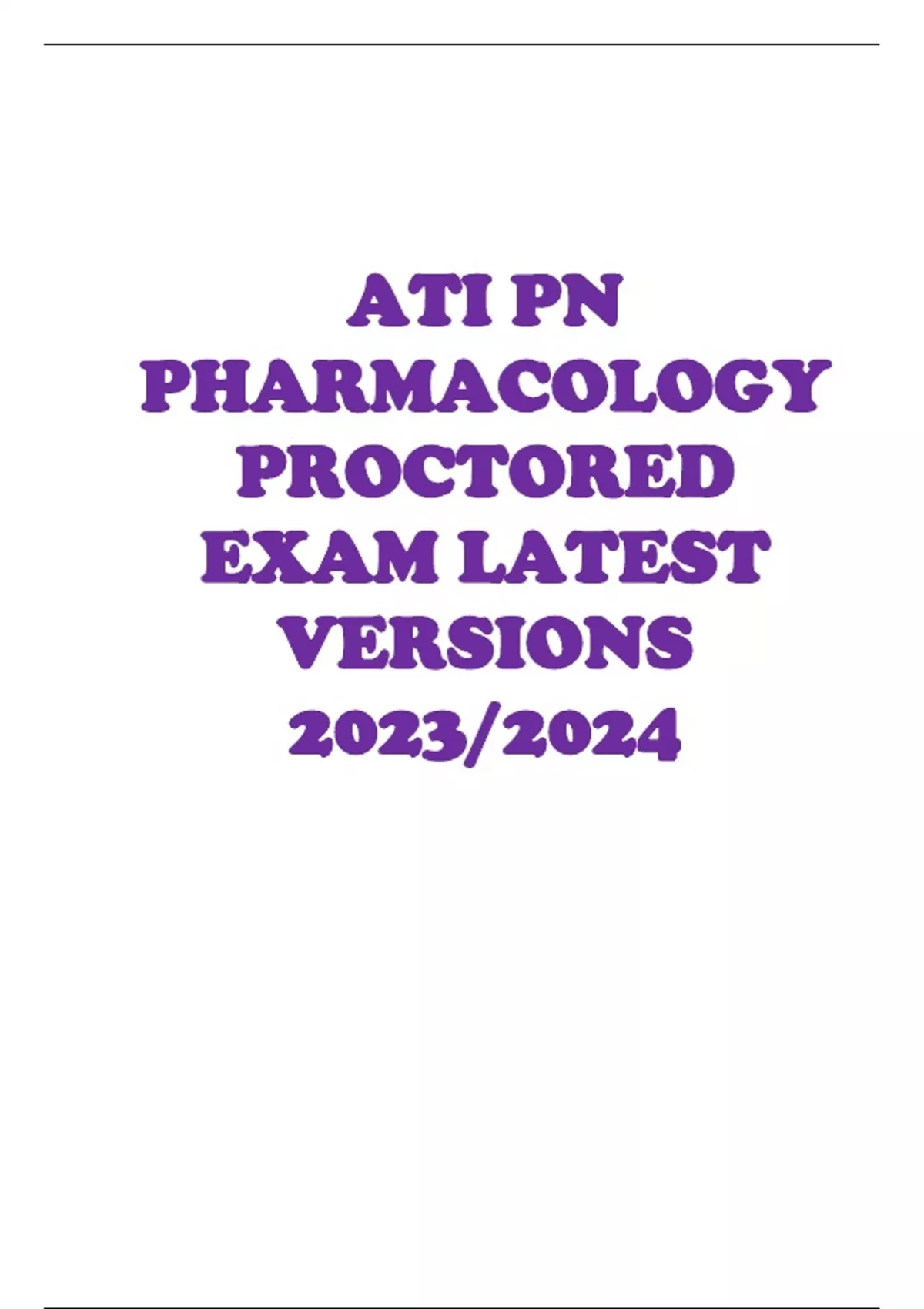 Ati Pn Pharmacology Proctored Exam 2024 - Min Brittany