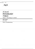 AQA A level PSYCHOLOGY 7182/2 Paper 2 Psychology in context Mark scheme June 2022