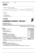 AQA GCSE COMBINED SCIENCE TRILOGY Foundation Tier Chemistry Paper 1F