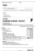AQA GCSE COMBINED SCIENCE: TRILOGY Foundation Tier Chemistry Paper 2F JUNE 2022 QUESTION PAPER