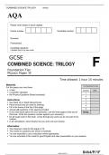 AQA GCSE COMBINED SCIENCE TRILOGY Foundation Tier Physics Paper 1F JUNE 2022 Question paper