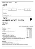 AQA GCSE COMBINED SCIENCE: TRILOGY Foundation Tier Physics Paper 2F June 2022 question paper