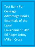 A Complete Test Bank For Cengage Advantage Books, Essentials of the Legal Environment, 4th Edition Roger LeRoy Miller