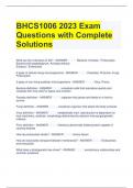 BHCS1006 2023 Exam Questions with Complete Solutions 