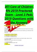 ATI Care of Children RN 2019 Proctored Exam - Level 3 Peds 2019 Questions with the Answers