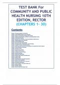 Test Bank - Community and Public Health Nursing Tenth Edition by Cherie Rector, Mary Jo Stanley, All Chapters | Complete Guide A+