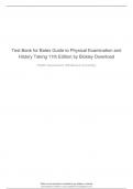 Test Bank for Bates Guide to Physical Examination and History