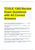 TCOLE 1305 Review Exam Questions with All Correct Answers 